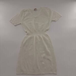 Vintage Damart Women’s White Thermolactyl Baby Doll Top Bow Thermal Size 2 XS